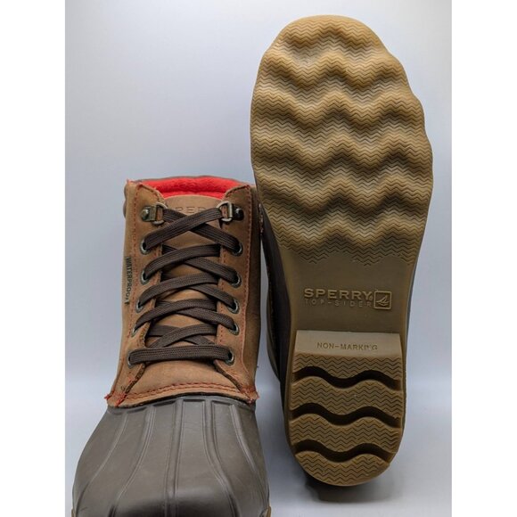 Sperry Top-Sider Boots Mens Size 8 Brown Waterproof Duck Lace Up Winter Lined - Picture 6 of 7